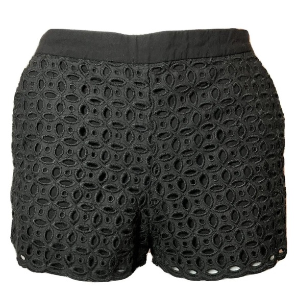 Susana Monaco Pants - New Susana Monaco Black Eyelet Flat Front w/ Pockets Cotton Shorts Size 2